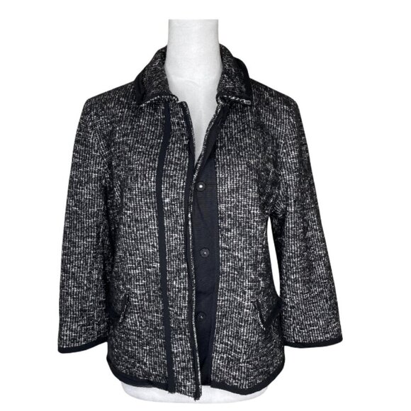 Ann Taylor Tweed Wool Boutonniere Blazer Single Breasted Career Sz 12 Retro - Picture 1 of 5